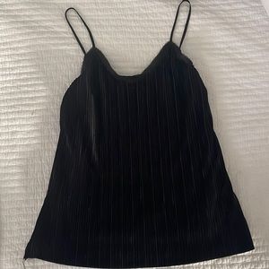 Black crushed velvet top